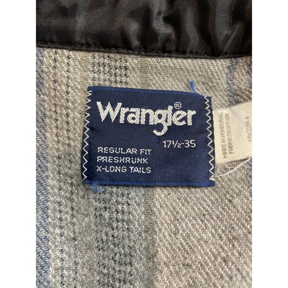 Wrangler X-Long Tails Men's Shirt Pearl Snap Long Sleeve 17 1/2 x 35 Heavy - Picture 7 of 9